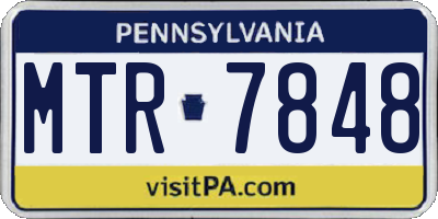 PA license plate MTR7848