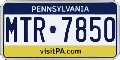 PA license plate MTR7850