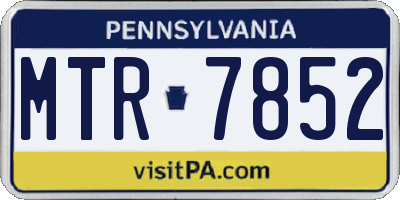 PA license plate MTR7852