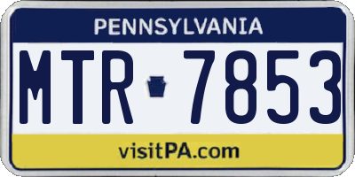 PA license plate MTR7853