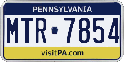 PA license plate MTR7854