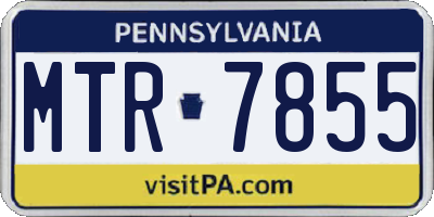 PA license plate MTR7855