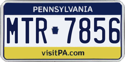 PA license plate MTR7856