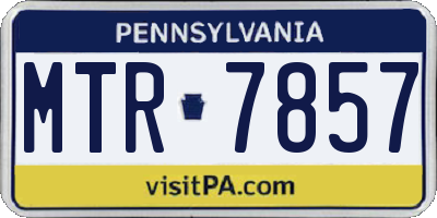 PA license plate MTR7857