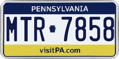 PA license plate MTR7858
