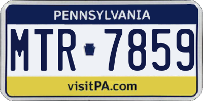 PA license plate MTR7859