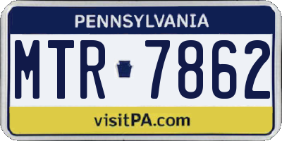PA license plate MTR7862