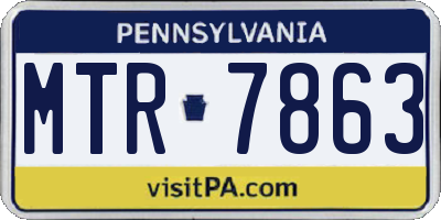 PA license plate MTR7863