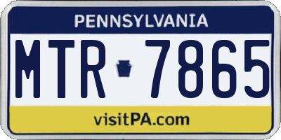 PA license plate MTR7865