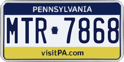 PA license plate MTR7868