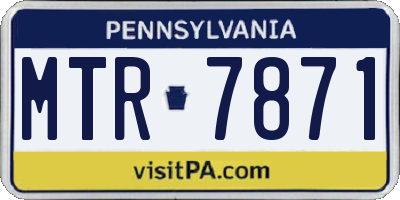 PA license plate MTR7871