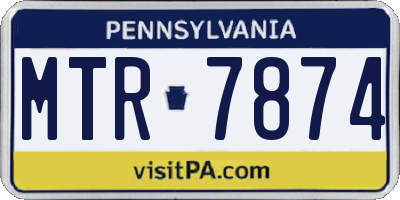 PA license plate MTR7874