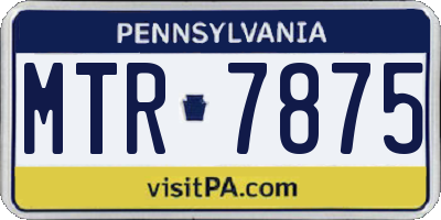 PA license plate MTR7875