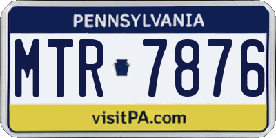 PA license plate MTR7876