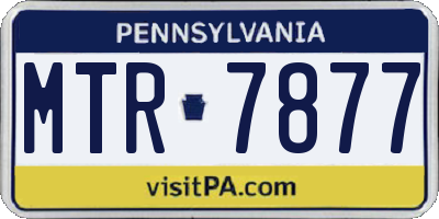 PA license plate MTR7877