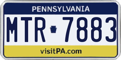 PA license plate MTR7883