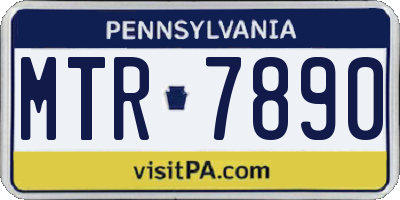 PA license plate MTR7890