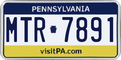 PA license plate MTR7891