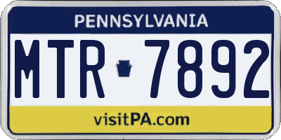 PA license plate MTR7892