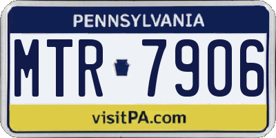 PA license plate MTR7906