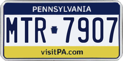 PA license plate MTR7907