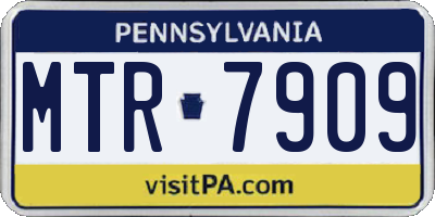 PA license plate MTR7909
