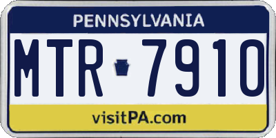 PA license plate MTR7910
