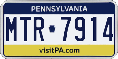 PA license plate MTR7914