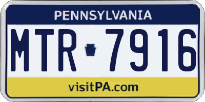 PA license plate MTR7916