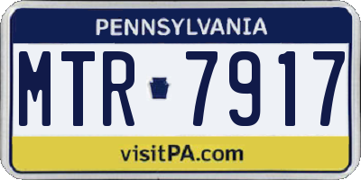 PA license plate MTR7917