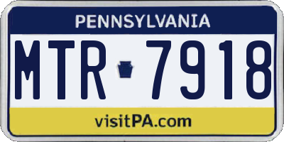 PA license plate MTR7918
