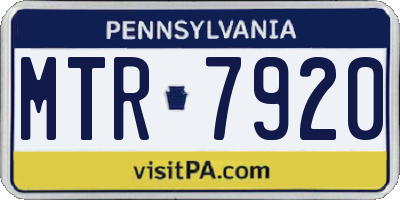 PA license plate MTR7920