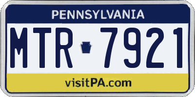 PA license plate MTR7921