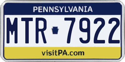 PA license plate MTR7922