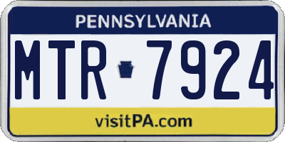 PA license plate MTR7924