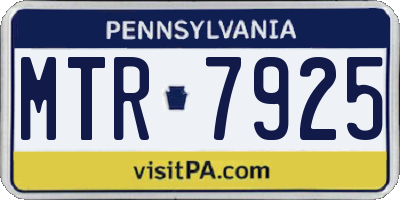PA license plate MTR7925