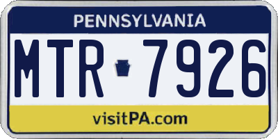 PA license plate MTR7926
