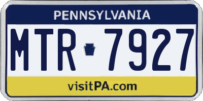 PA license plate MTR7927