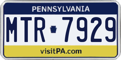 PA license plate MTR7929