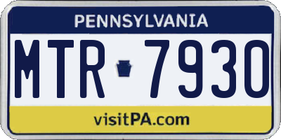PA license plate MTR7930