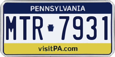 PA license plate MTR7931