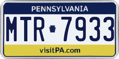 PA license plate MTR7933