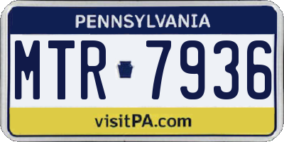 PA license plate MTR7936