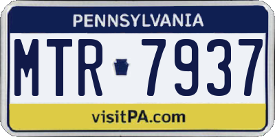 PA license plate MTR7937
