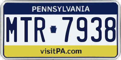PA license plate MTR7938