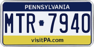 PA license plate MTR7940