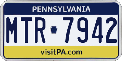 PA license plate MTR7942