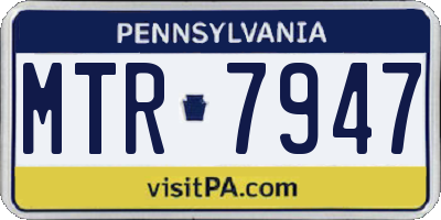 PA license plate MTR7947