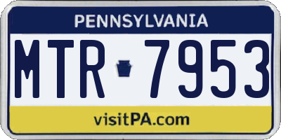 PA license plate MTR7953