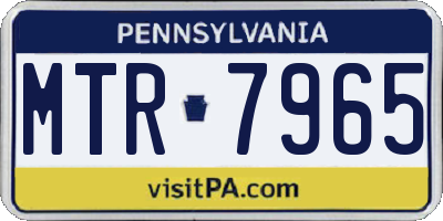 PA license plate MTR7965